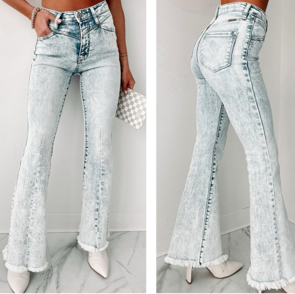 KanCan Acid Wash Flare Jeans - 15/31